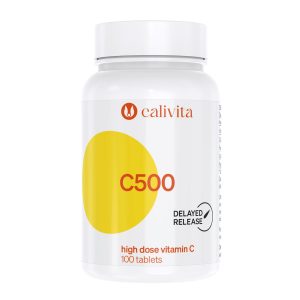 Calivita C500 bijela bočica sa 100 tableta vitamina C visoke doze s tehnologijom postepenog otpuštanja za jačanje imuniteta i antioksidativnu zaštitu