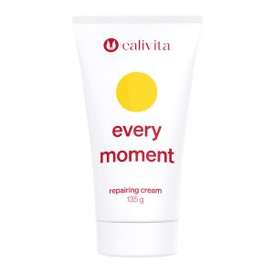 CaliVita Every Moment prirodna intimna krema 135g u bijeloj tubi s crvenim logom i žutim krugom za njegu i regeneraciju intimnog područja