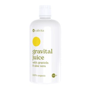 Calivita GraVital Juice organski tekući dodatak prehrani od 946 ml s graviolom i aloe verom u elegantnoj bijeloj bočici