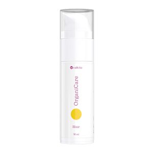 CaliVita OrganiCare Elixir 30 ml u bijeloj airless pumpi s žutim krugom - koncentrirana gel krema protiv starenja s hijaluronskom kiselinom