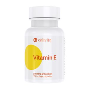 Calivita Vitamin E bijela bočica sa 100 mekih gel kapsula prirodnog antioksidansa za zaštitu stanica od slobodnih radikala i podršku zdravlju kože