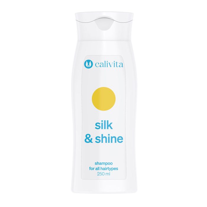 Calivita Silk & Shine Shampoo 250ml bijela boca s žutim logom za sve tipove kose
