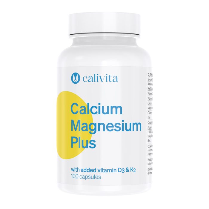 Calivita Calcium Magnesium Plus – podrška za kosti i zglobove, obogaćeno vitaminima D3 i K2, 100 kapsula Calivita Calcium Magnesium Plus kapsule, dodatak prehrani s vitaminom D3 i K2, 100 kapsula