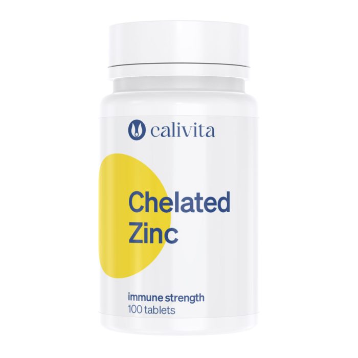 Calivita Chelated Zinc - Kelirani cink 15 mg za imunitet, kožu i testosteron, 100 tableta Calivita Chelated Zinc kelirani cink 100 tableta za jačanje imuniteta i zdravu kožu