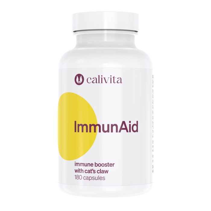 Calivita ImmunAid (180 kapsula) – Prirodni dodatak s ekstraktom mačje kandže za jačanje imunološkog sustava Calivita ImmunAid dodatak prehrani s mačjom kandžom i cinkom, bijela bočica 180 kapsula za jačanje imuniteta i prirodnu obranu organizma